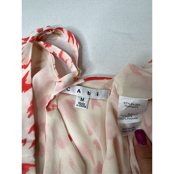 Cabi Coral Animal Print Chiffon Tank‎ Top sz Medium - Picture 6 of 6